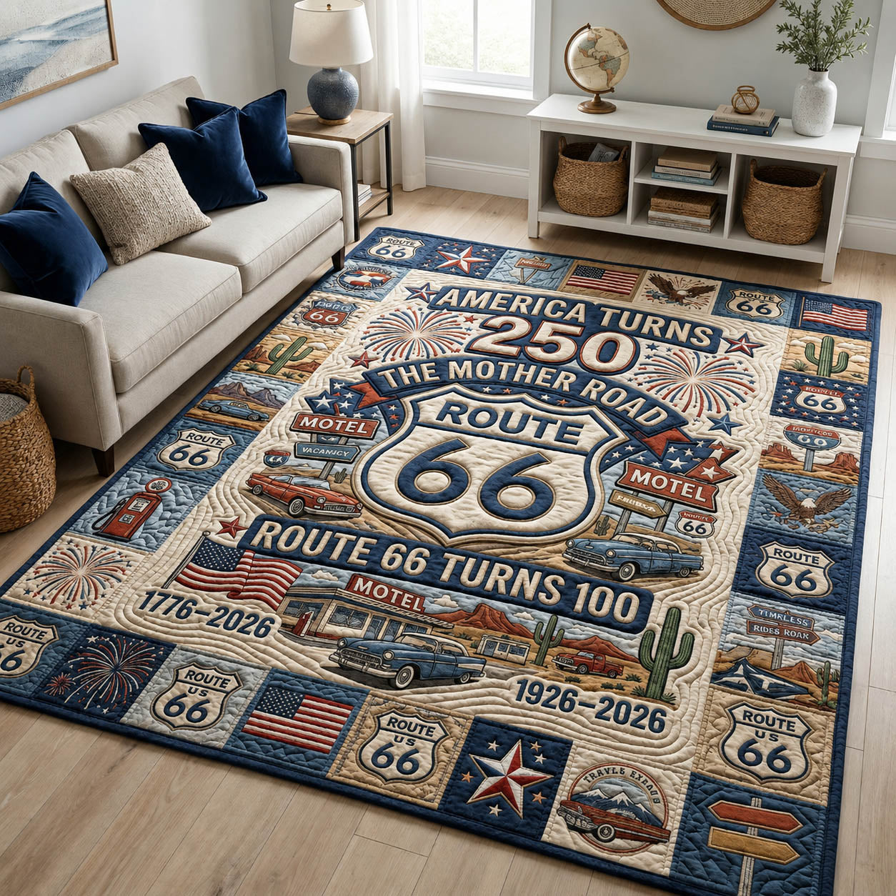 America Route 66 100 Years Area Rug GFTOLAN601
