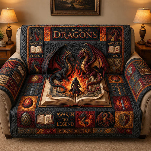 Fantasy Dragon Quilted Sofa Cover GFTOLAN648