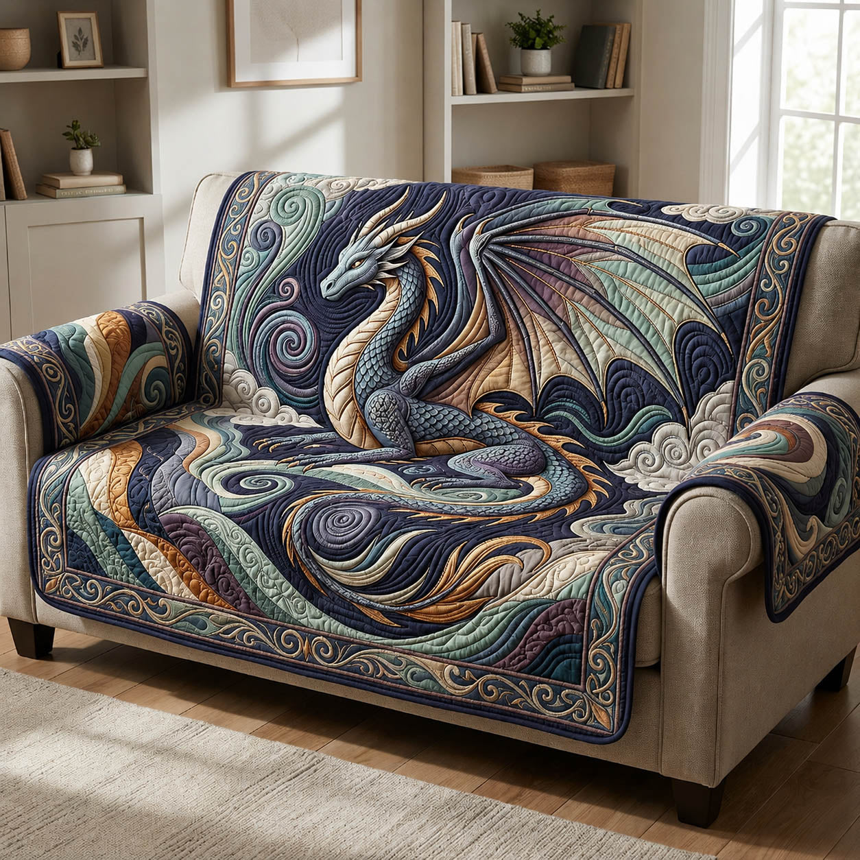 Mythic Dragon Quilted Sofa Cover GFTOLAN652