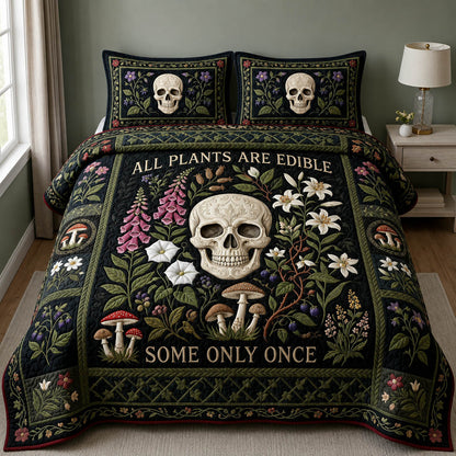 All Plants Are Edible 3-Piece Quilted Bedding Set GFTOLAN658