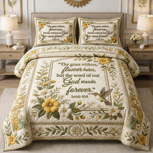 Faith Garden 3-Piece Quilted Bedding Set GFTOLAN664