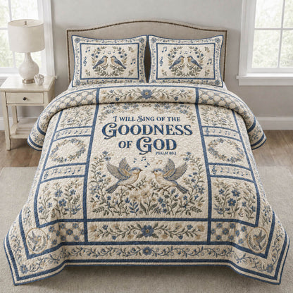Songbird Couple Psalm 89 1 3-Piece Quilted Bedding Set GFTOLAN667