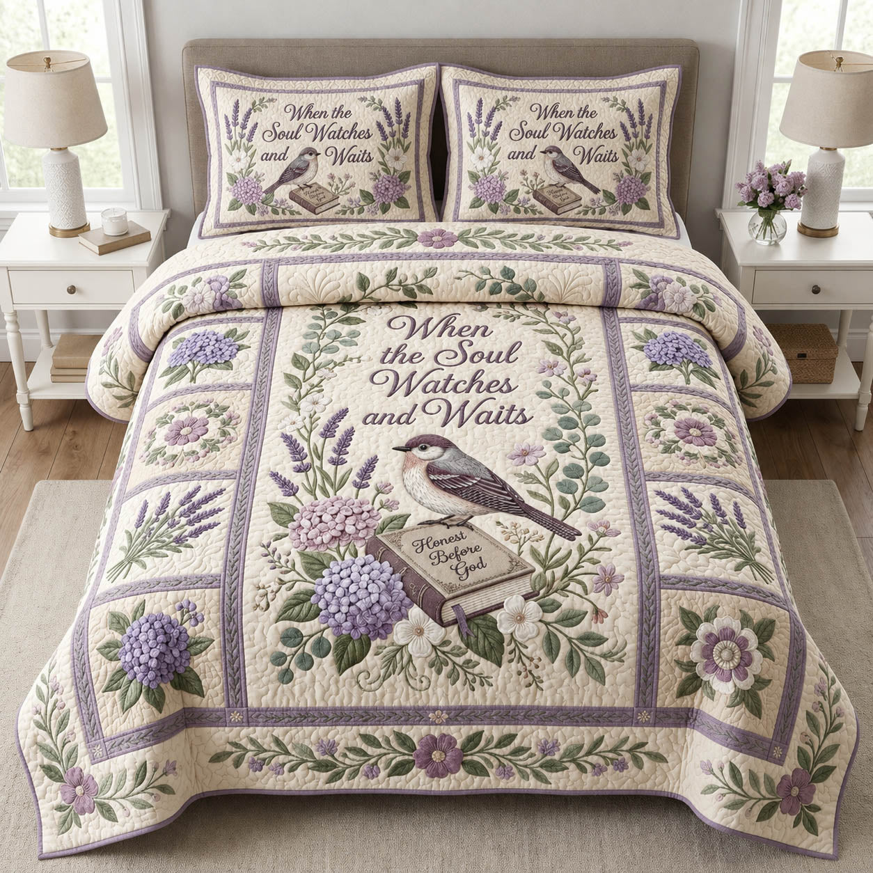Sparrow Honest Before God 3-Piece Quilted Bedding Set GFTOLAN669