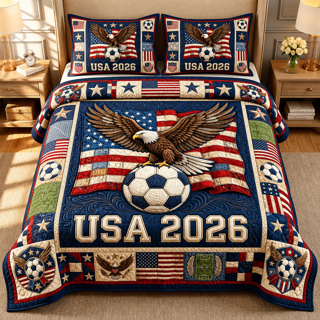 World Cup 3-Piece Quilted Bedding Set GFTOLAN699