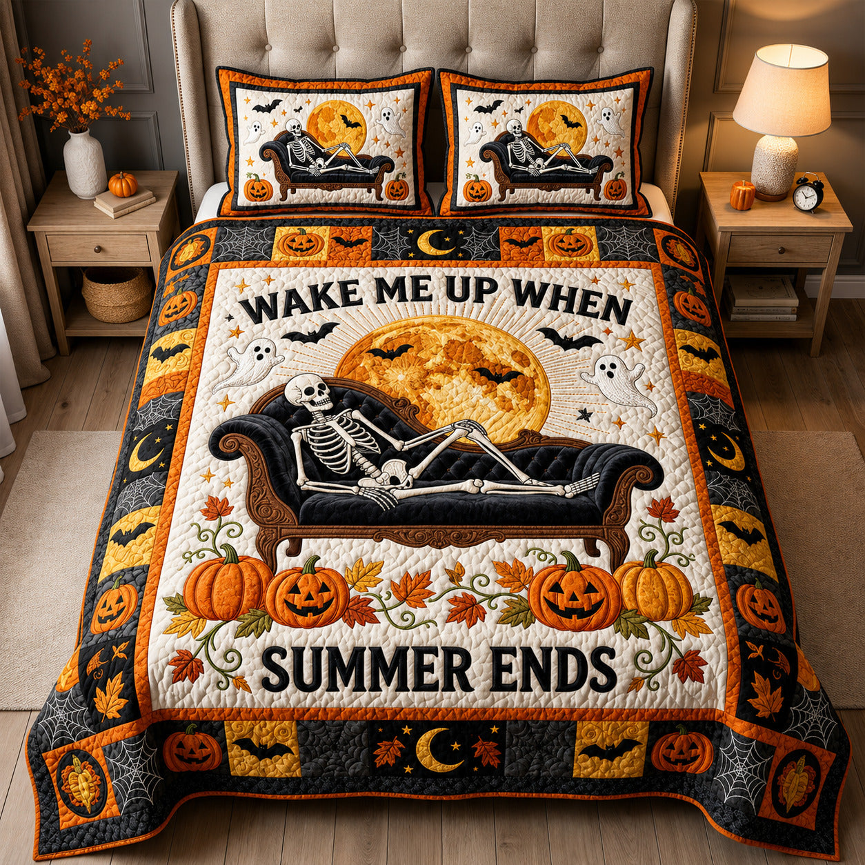 Wake Me Up When Summer Ends 3-Piece Quilted Bedding Set GFTOLAN705