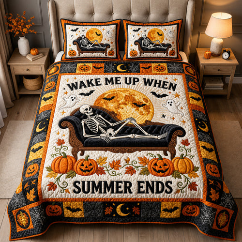 Wake Me Up When Summer Ends 3-Piece Quilted Bedding Set GFTOLAN705