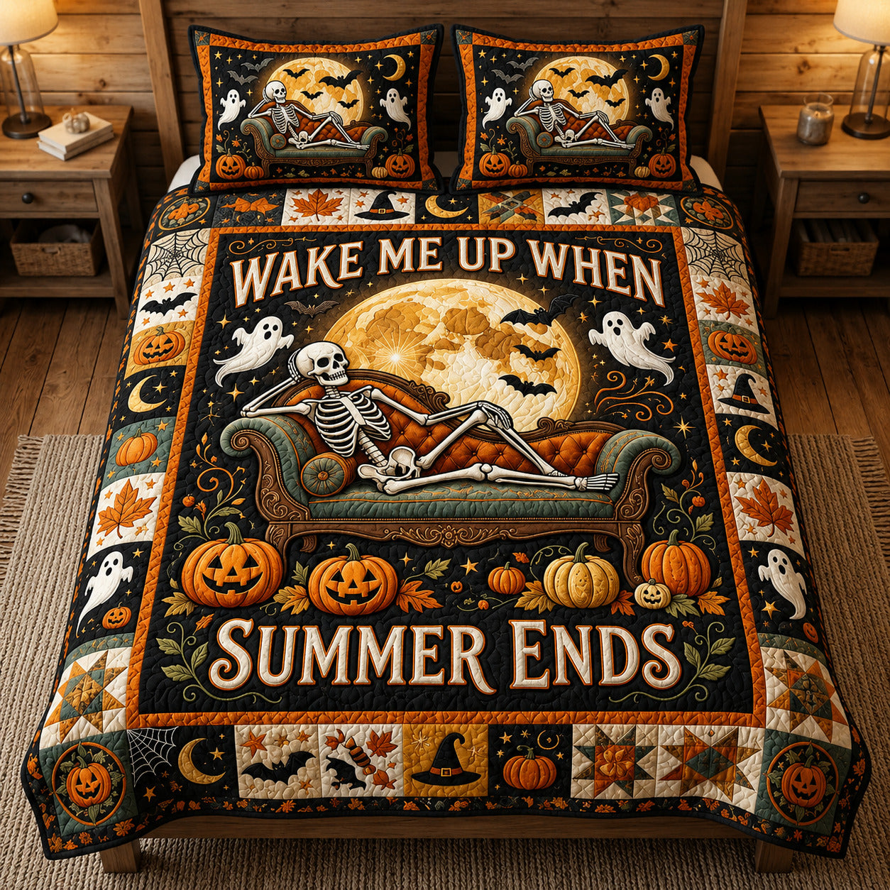 Wake Me Up When Summer Ends 3-Piece Quilted Bedding Set GFTOLAN706