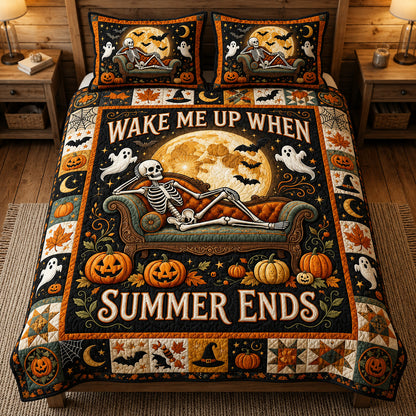 Wake Me Up When Summer Ends 3-Piece Quilted Bedding Set GFTOLAN706