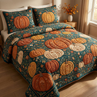 Pumpkin 3-Piece Quilted Bedding Set GFTOLAN708