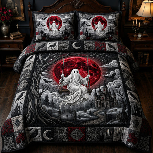 Ghost Swing Blood Moon 3-Piece Quilted Bedding Set GFTOLAN711