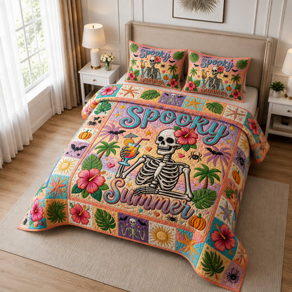 Spooky Summer 3-Piece Quilted Bedding Set GFTOLAN712