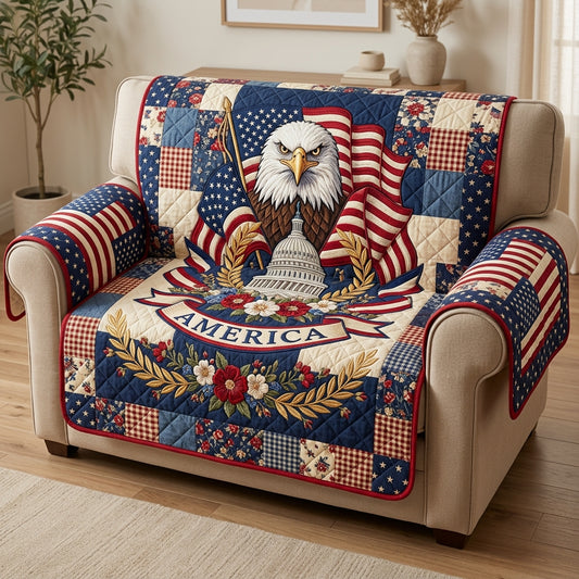 America Eagle Quilted Sofa Cover GFTOLAN73