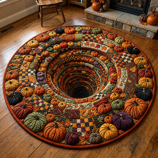 Pumpkin Vortex Quilted Round Mat GFTOLAN760