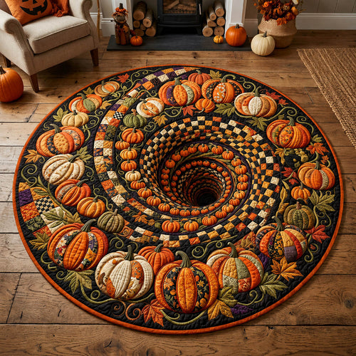 Cozy Pumpkin Hole Quilted Round Mat GFTOLAN762