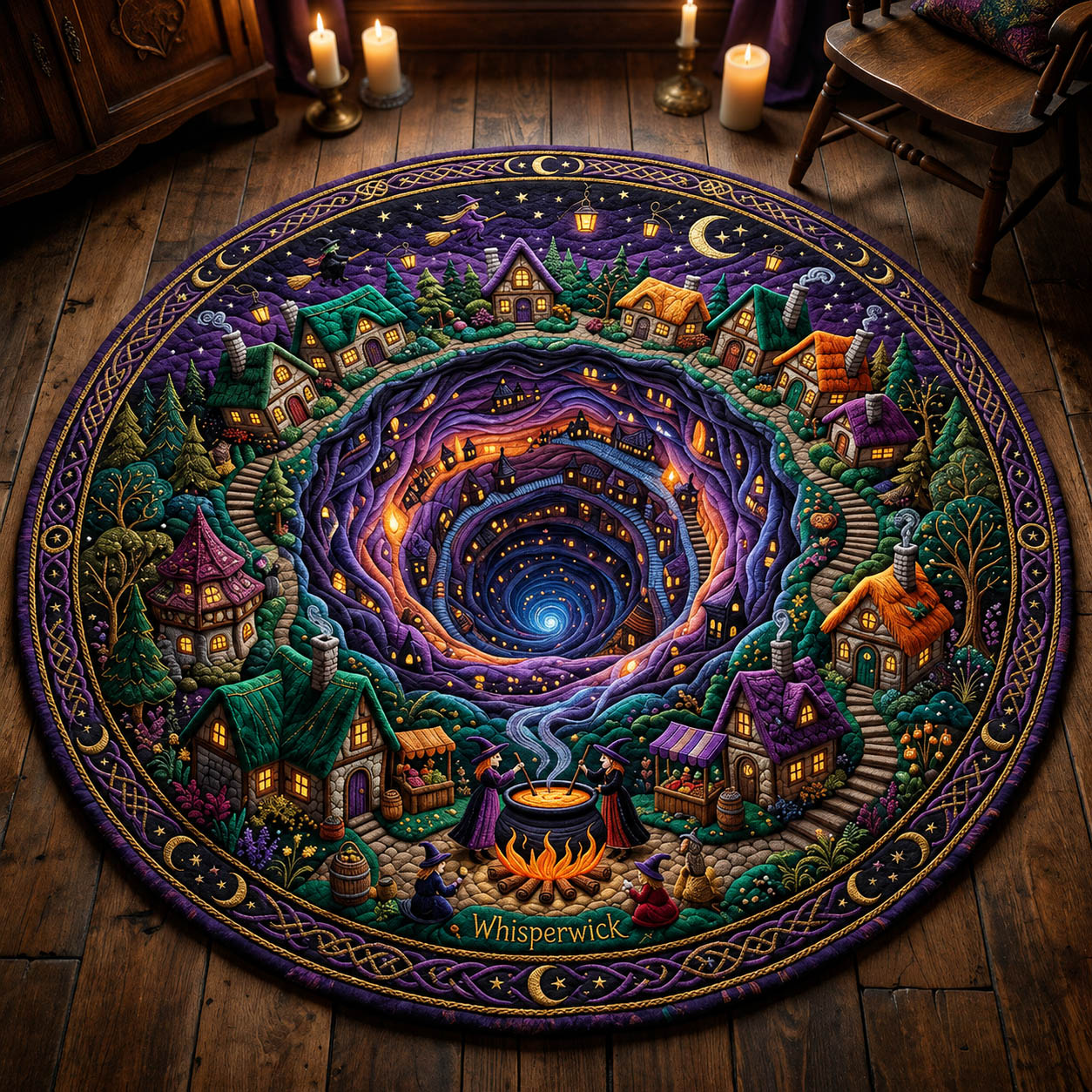 Whisperwick village Quilted Round Mat GFTOLAN764
