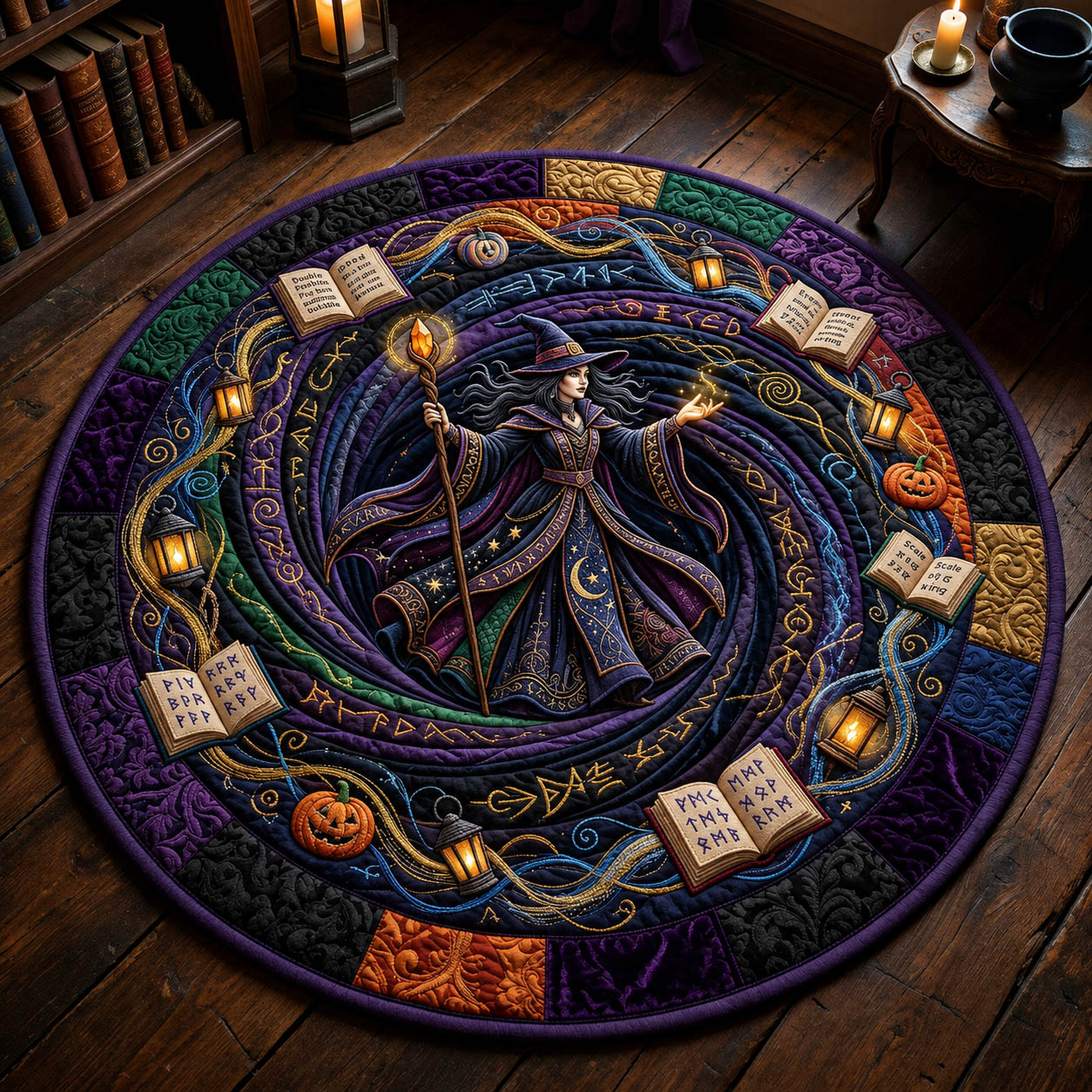 Magical Witch Quilted Round Mat GFTOLAN765