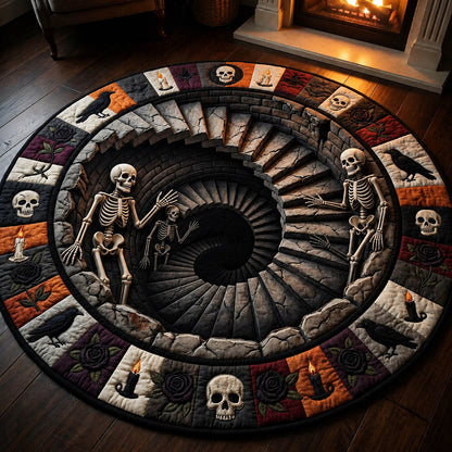 Skeleton Staircase Quilted Round Mat GFTOLAN769