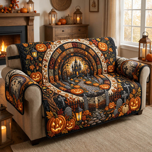 Halloween Pumpkin Quilted Sofa Cover GFTOLAN808