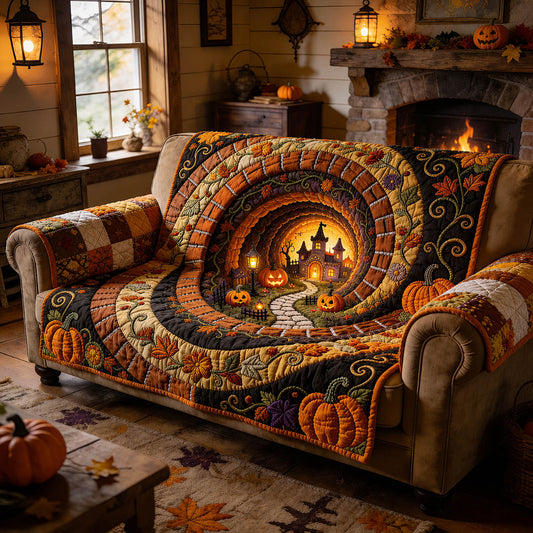 Halloween Pumpkin Wonderland Quilted Sofa Cover GFTOLAN809