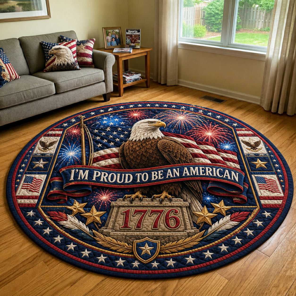 America Pride Quilted Round Mat GFTOLAN81