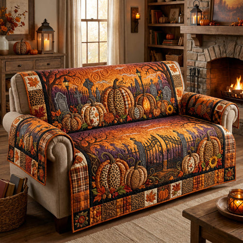 Halloween Pumpkin Harvest Quilted Sofa Cover GFTOLAN810