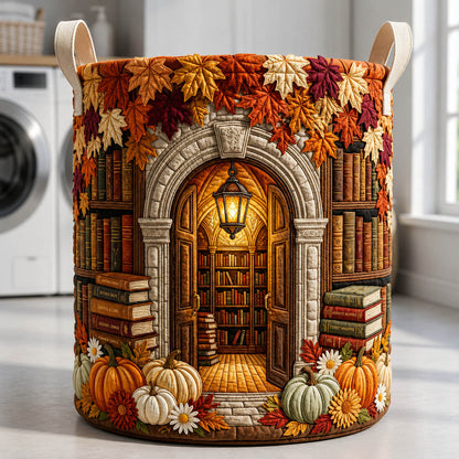 Book Nook Quilted Laundry Basket GFTOLAN813