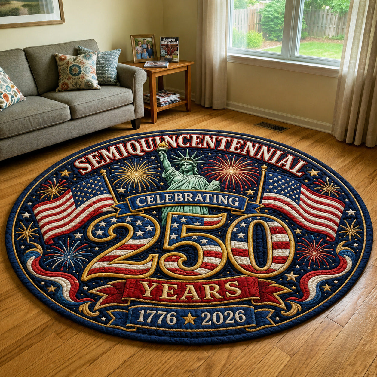 Semiquincentennial Quilted Round Mat GFTOLAN82