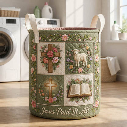 Jesus Paid It For All Quilted Laundry Basket GFTOLAN821
