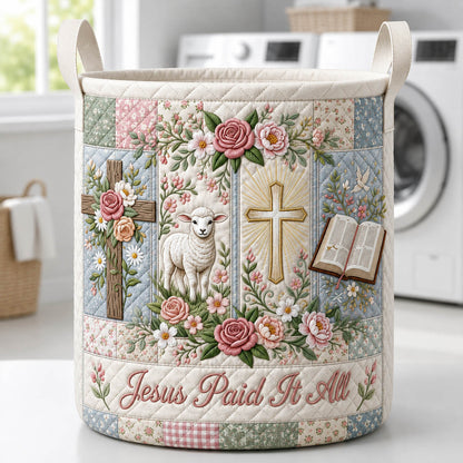 Jesus Paid It For All Quilted Laundry Basket GFTOLAN823
