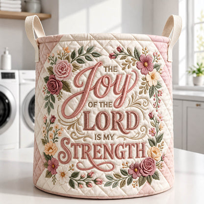 The Joy Of The Lord Quilted Laundry Basket GFTOLAN827