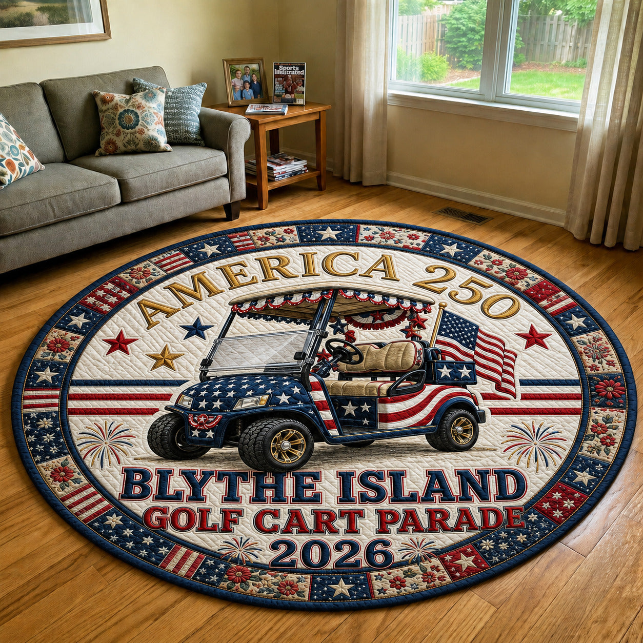 Land Of The Free Quilted Round Mat GFTOLAN85
