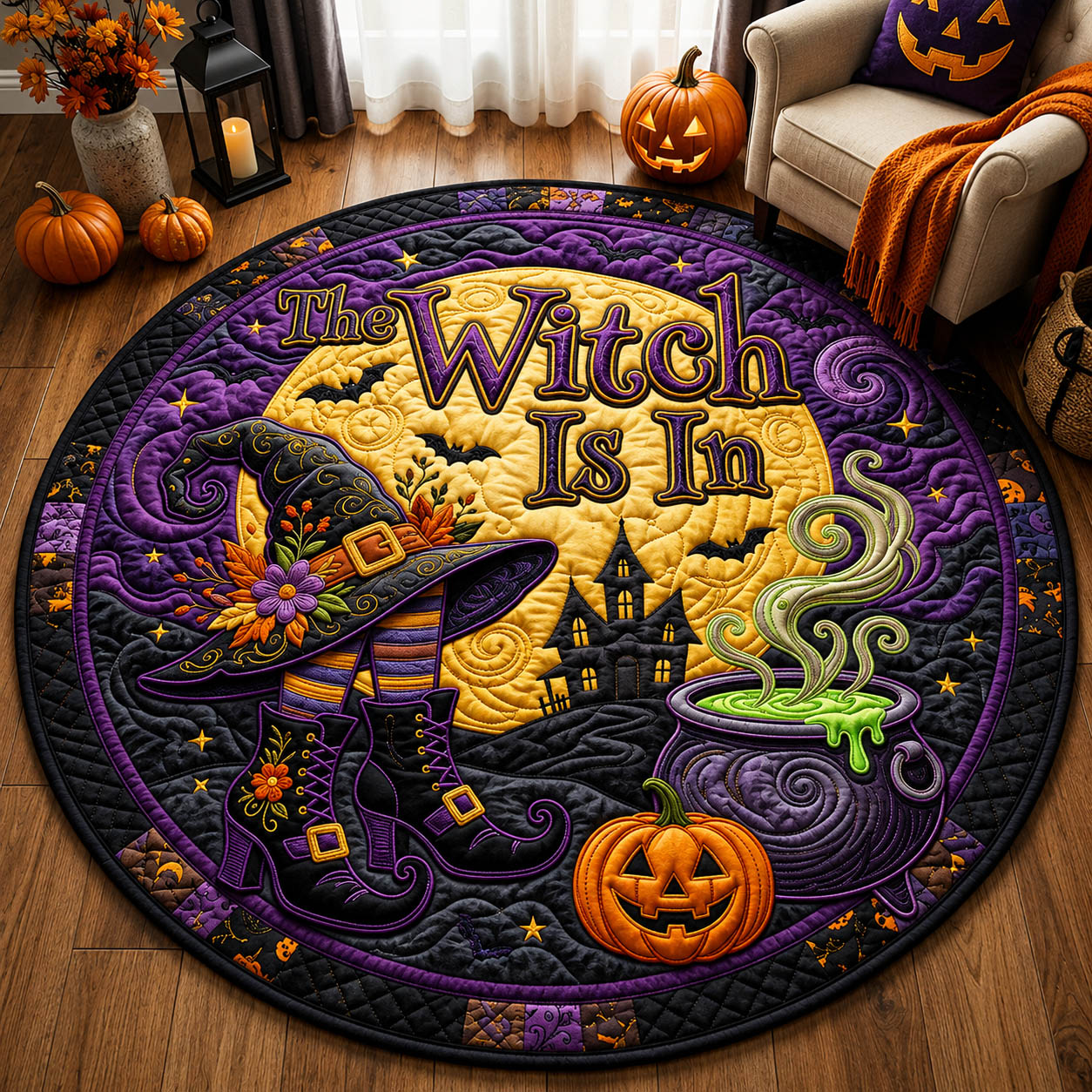 Witch Is In Quilted Round Mat GFTOLAN855