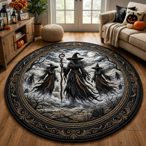 Spooky Witch Quilted Round Mat GFTOLAN858