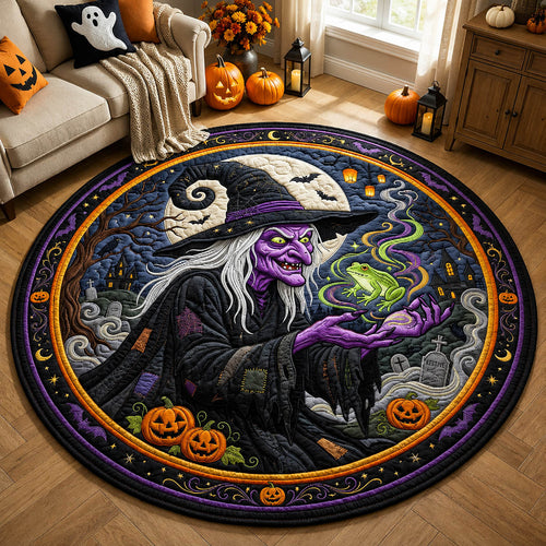 Spooky Witch Quilted Round Mat GFTOLAN859