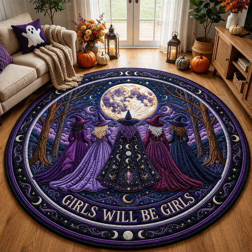 Girls Will Be Girls Witch Quilted Round Mat GFTOLAN860