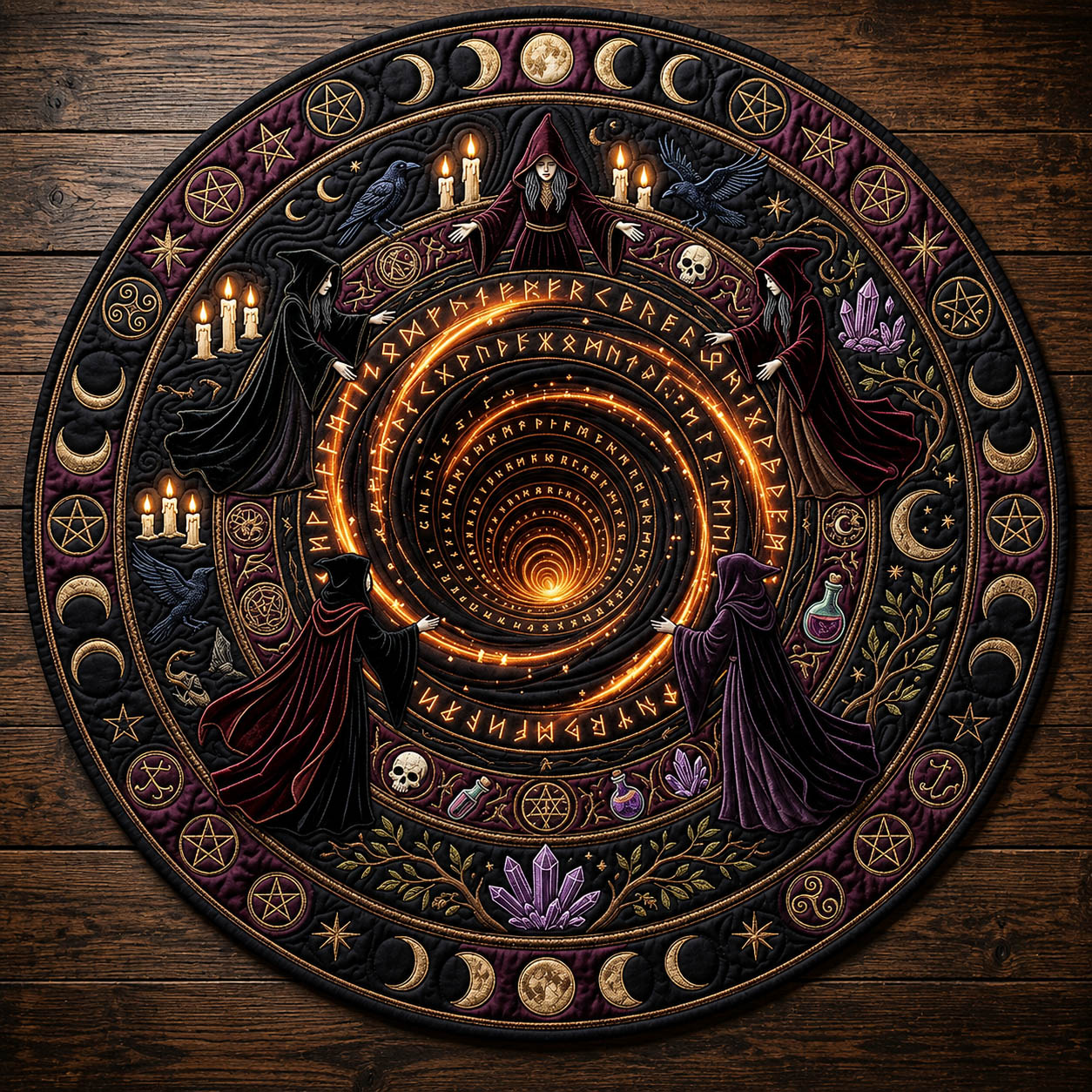 Witch Ritual Quilted Round Mat GFTOLAN863