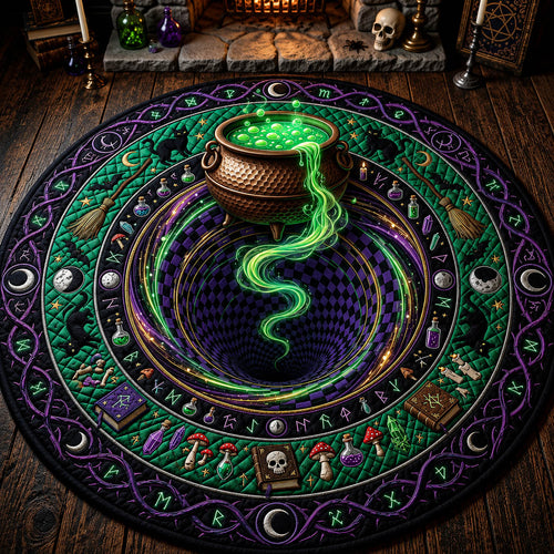 Witch Cauldron Vortex  Quilted Round Mat GFTOLAN864
