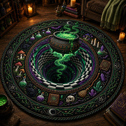 Witch Cauldron Vortex  Quilted Round Mat GFTOLAN865