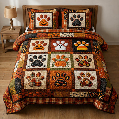 Paw Print 3-Piece Quilted Bedding Set GFTOLAN891