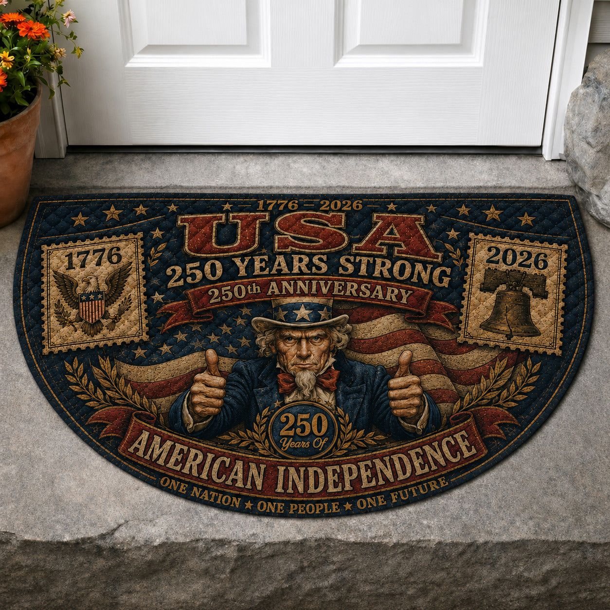 Uncle Sam USA Strong Quilted Welcome Mat GFTOLAN93