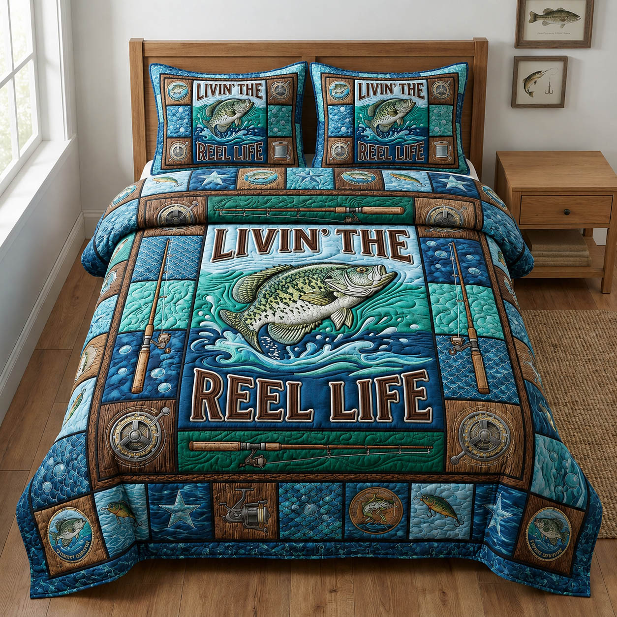 Living Reel Life 3-Piece Quilted Bedding Set GFTOLAN960