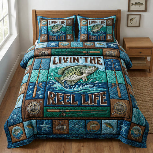 Living Reel Life 3-Piece Quilted Bedding Set GFTOLAN960