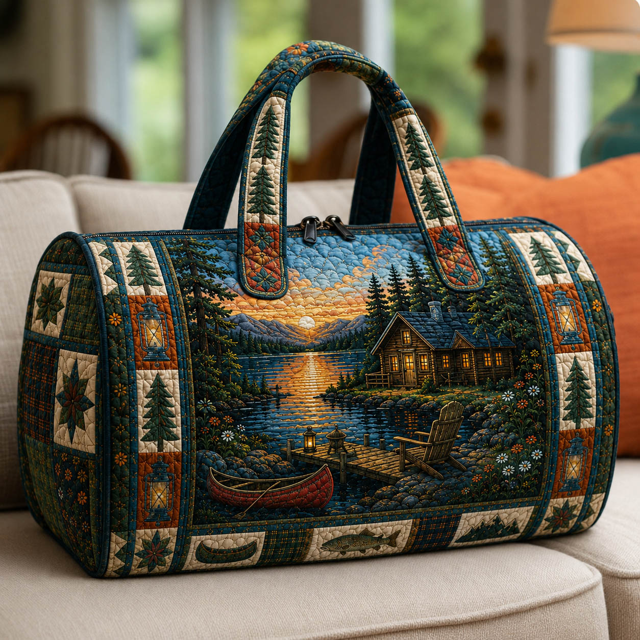 Lakeside Cabin Quilted Duffle Bag GFTOLAN995