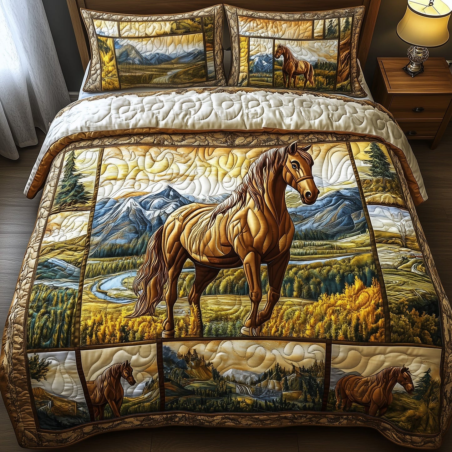 Wild Horse 3-Piece Quilted Bedding Set GFTOMA066