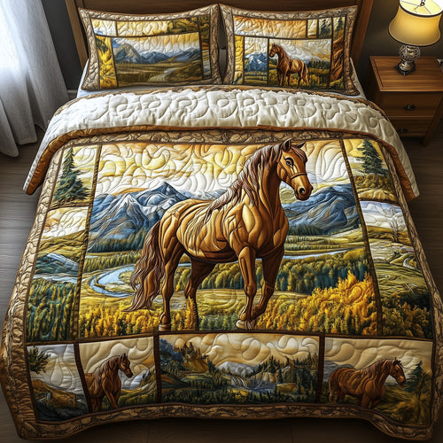 Wild Horse 3-Piece Quilted Bedding Set GFTOMA066