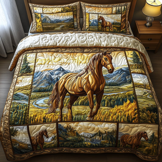 Wild Horse 3-Piece Quilted Bedding Set GFTOMA066