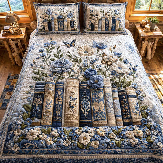 Wildflower Books 3-Piece Quilted Bedding Set GFTOMA10066