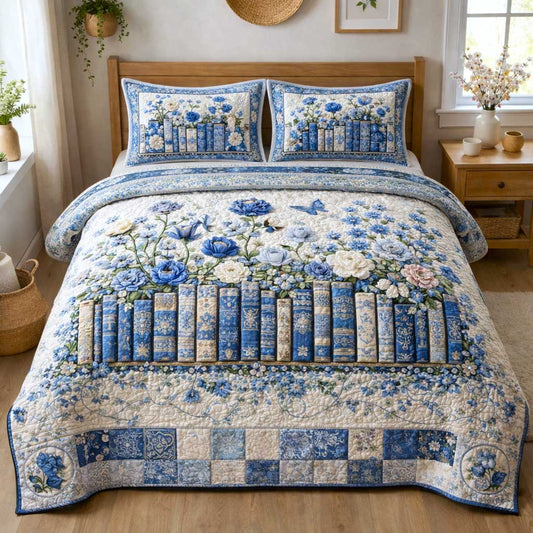 Blooming Books 3-Piece Quilted Bedding Set GFTOMA10067