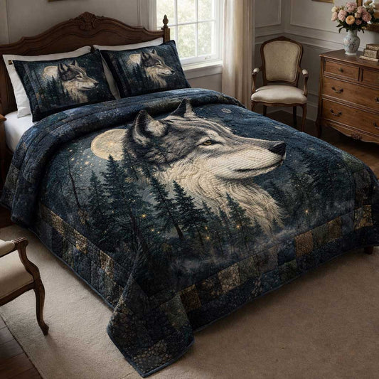 Lone Wolf 3-Piece Quilted Bedding Set GFTOMA10079