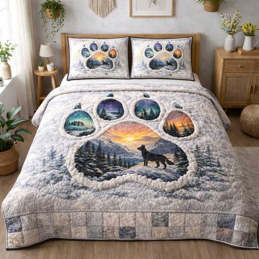 Spirit Wolf 3-Piece Quilted Bedding Set GFTOMA10082